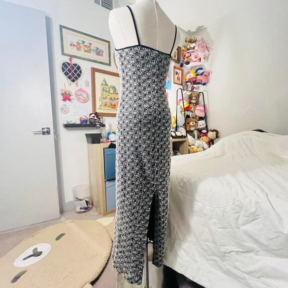 Ethereal vintage 90s goth bodycon midi strap dress Large made in USA witch glam - Picture 3 of 8